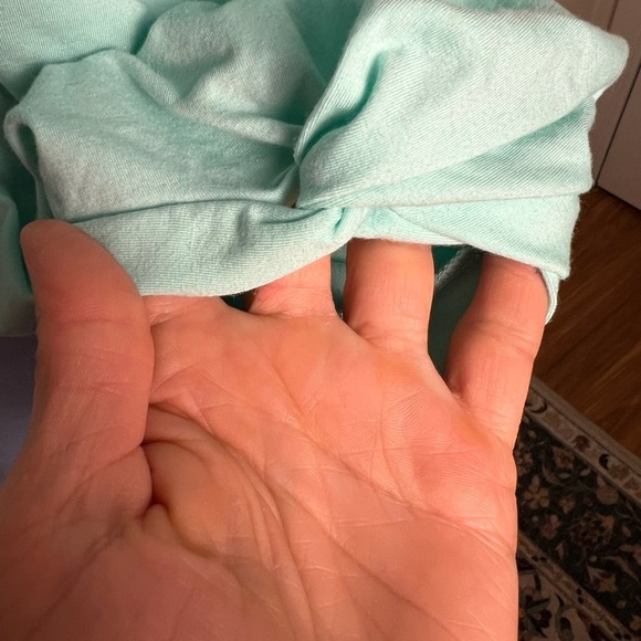 Michelle McDowell puff sleeve short sleeve t-shirt mint green and light blue - Picture 5 of 5